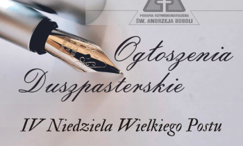 Ogłoszenia duszpasterskie 30.03.2025 r.