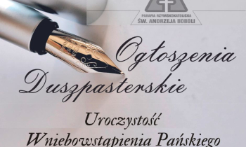 Ogłoszenia duszpasterskie 01.06.2025 r.