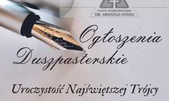 Ogłoszenia duszpasterskie 15.06.2025 r.