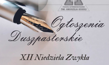 Ogłoszenia duszpasterskie 22.06.2025 r.